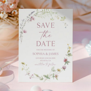 Elegante Wilde Bloem Bloemen Bruiloft Save The Date