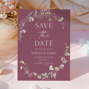 Elegante Wilde Bloem Bloemen Bruiloft Save The Date