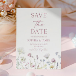 Elegante Wilde Bloem Bloemen Bruiloft Save The Date