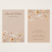 Elegante wilde bloem bloemen oorbel display kaart (Voorkant /achterkant)