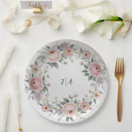 Elegante wilde bloem Bloemen Patroon zomer bruilof Papieren Bordje