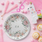 Elegante wilde bloem Bloemen Patroon zomer bruilof Papieren Bordje (Feest)