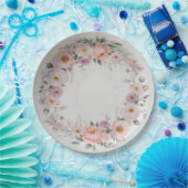 Elegante wilde bloem Bloemen Patroon zomer bruilof Papieren Bordje (Feest)