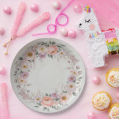 Elegante wilde bloem Bloemen Patroon zomer bruilof Papieren Bordje (Feest)