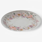 Elegante wilde bloem Bloemen Patroon zomer bruilof Papieren Bordje (Gekanteld)