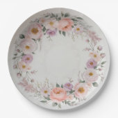 Elegante wilde bloem Bloemen Patroon zomer bruilof Papieren Bordje (Voorkant)