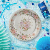 Elegante wilde bloem Bloemen Patroon zomer bruilof Papieren Bordje (Feest)