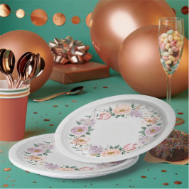 Elegante wilde bloem Bloemen Patroon zomer bruilof Papieren Bordje