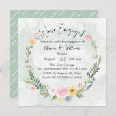 Elegante wilde bloem Bloemen Verloving Uitnodiging (Voorkant / Achterkant)