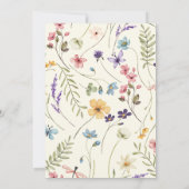 Elegante wilde bloem bloementuin doop kaart (Achterkant)