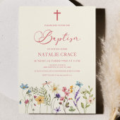 Elegante wilde bloem bloementuin doop kaart