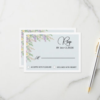 Elegante Wilde Bloem Bloemige TrouwRSVPAntwoordkaa RSVP Kaartje