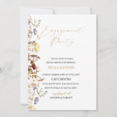 Elegante wilde bloem bloemige verloving Uitnodigin Kaart (Voorkant)