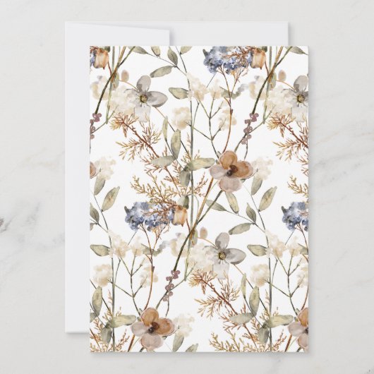 Elegante wilde bloem bloemige verloving Uitnodigin Kaart (Achterkant)