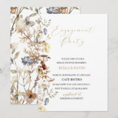Elegante wilde bloem bloemige verloving Uitnodigin Kaart (Voorkant / Achterkant)
