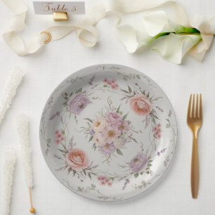 Elegante wilde bloem Bloemmotief zomer bruiloft Papieren Bordje