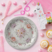 Elegante wilde bloem Bloemmotief zomer bruiloft Papieren Bordje (Feest)