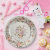 Elegante wilde bloem Bloempatroon zomer bruiloft Papieren Bordje (Feest)