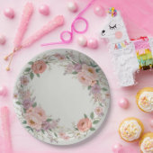 Elegante wilde bloem Bloempatroon zomer bruiloft Papieren Bordje (Feest)