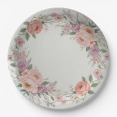 Elegante wilde bloem Bloempatroon zomer bruiloft Papieren Bordje (Voorkant)