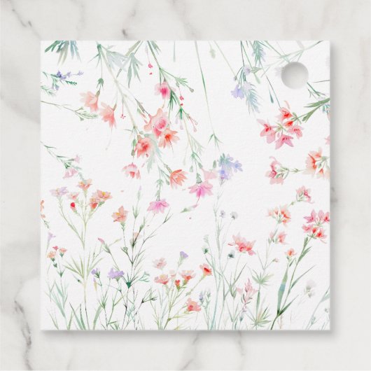 Elegante Wilde Bloem Bloemrijke Bruids Shower Beda Bedankjes Labels (Achterkant)