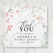 Elegante Wilde Bloem Bloemrijke Bruids Shower Beda Bedankjes Labels (Voorkant)