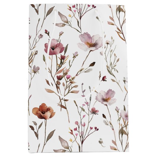 Elegante wilde bloem bohemian medium cadeauzakje (Voorkant)