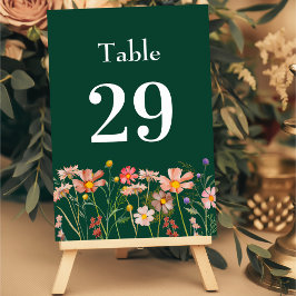 Elegante Wilde Bloem Boho Bloemstuk Groen Huwelijk Kaart