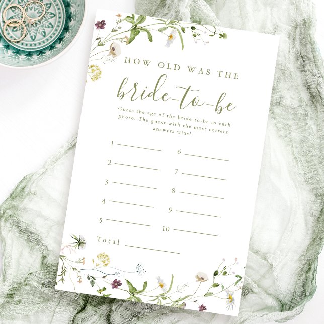 Elegante Wilde Bloem boho hoe oud was de bruid spe (Elegant Wildflower boho how old was the bride game)