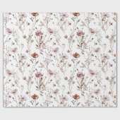 Elegante wilde bloem Boho inpakpapier (Vlak)
