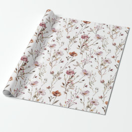 Elegante wilde bloem Boho inpakpapier