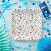 Elegante wilde bloem Boho Papieren Bordje (Feest)