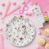 Elegante wilde bloem Boho Papieren Bordje (Feest)