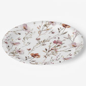 Elegante wilde bloem Boho Papieren Bordje (Gekanteld)