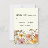 Elegante Wilde Bloem Boho RSVP Kaart (Voorkant)