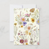 Elegante Wilde Bloem Boho RSVP Kaart (Achterkant)