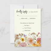 Elegante Wilde Bloem Boho RSVP Kaart (Voorkant)