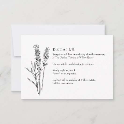Elegante Wilde Bloem Boho Trouw RSVP Kaart (Voorkant)
