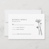 Elegante Wilde Bloem Boho Trouw RSVP Kaart (Voorkant)