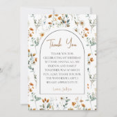 Elegante wilde bloem boho verjaardag bedankkaart (Voorkant)