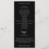 Elegante Wilde Bloem Botanische Trouwprogramma Programmakaart (Achterkant)