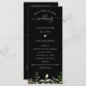 Elegante Wilde Bloem Botanische Trouwprogramma Programmakaart (Voorkant / Achterkant)