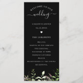 Elegante Wilde Bloem Botanische Trouwprogramma Programmakaart (Voorkant)