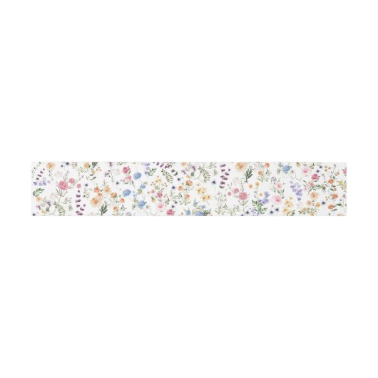 Elegante wilde bloem botanische tuin patroon uitnodigingen wikkel (Vlak)