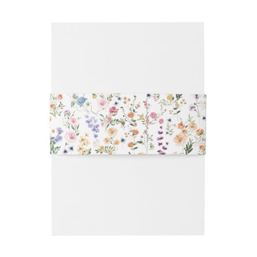 Elegante wilde bloem botanische tuin patroon uitnodigingen wikkel (Achterkant Voorbeeld)