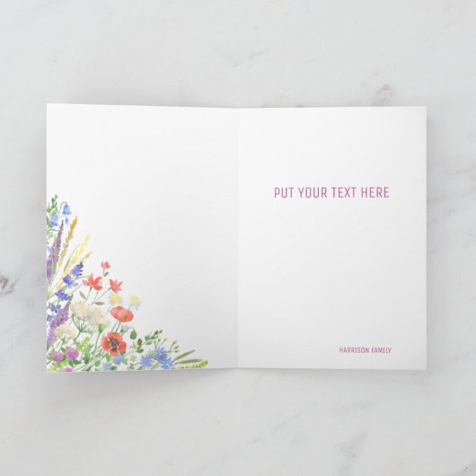 Elegante Wilde Bloem Botanische Valentijn Vakantie Kaart (Binnen)