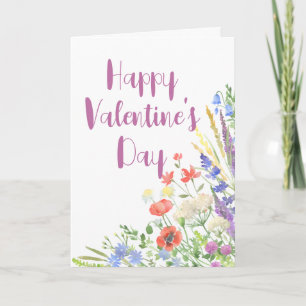 Elegante Wilde Bloem Botanische Valentijn Vakantie Kaart