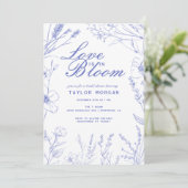 Elegante Wilde Bloem Bruids Bruiloft Kaart (Staand voorkant)