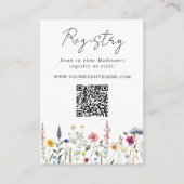 Elegante Wilde Bloem Bruidsdiner Cadeau Registrati Informatiekaartje (Voorkant)