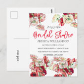 Elegante Wilde Bloem Bruidsfeest Uitnodiging (Voorkant / Achterkant)